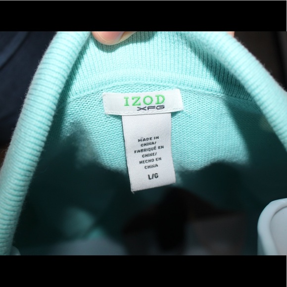 IZod XFG Sweater 1/4 Button Up Size Large - Picture 4 of 4